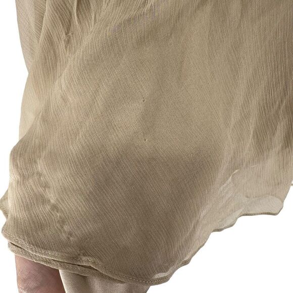 Milly Silk Beaded Halter Dress Knee Length Beige Formal Size 2 Party Cocktail - Picture 6 of 15